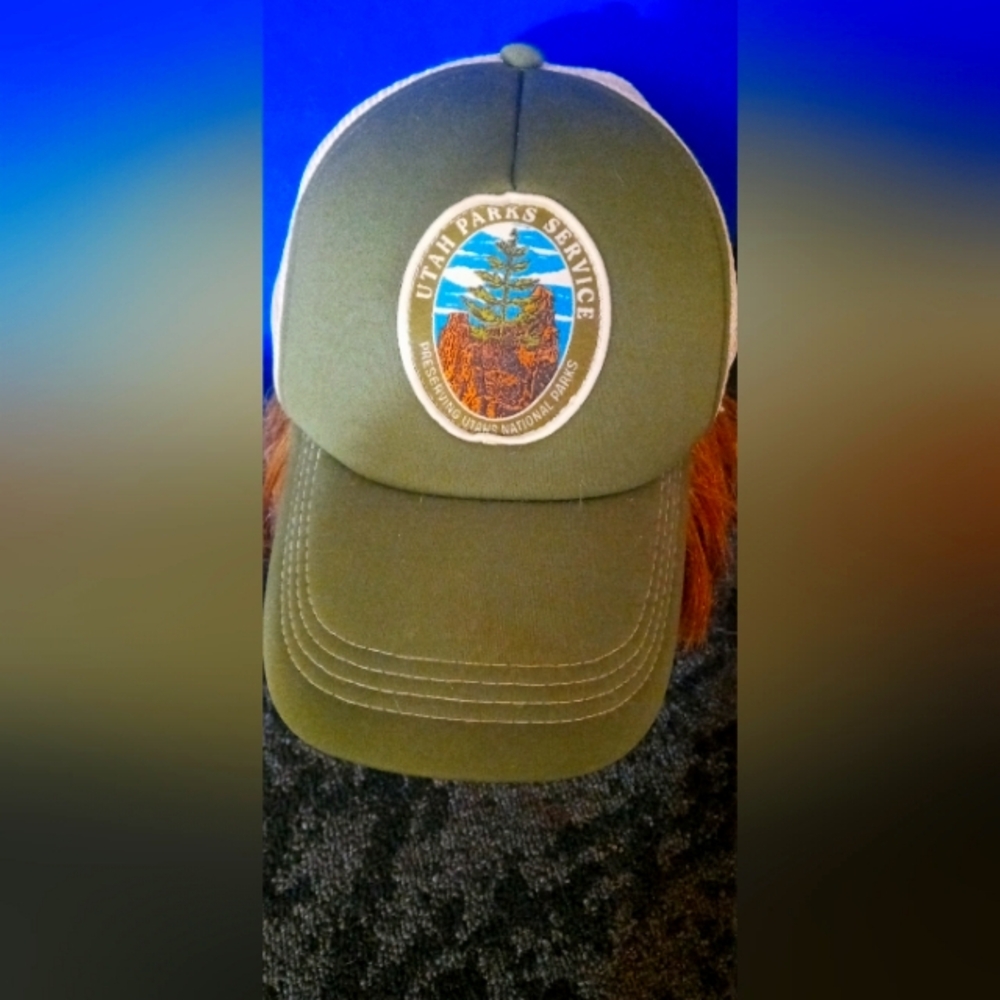 Utah Parks Service Olive Green Trucker Cap